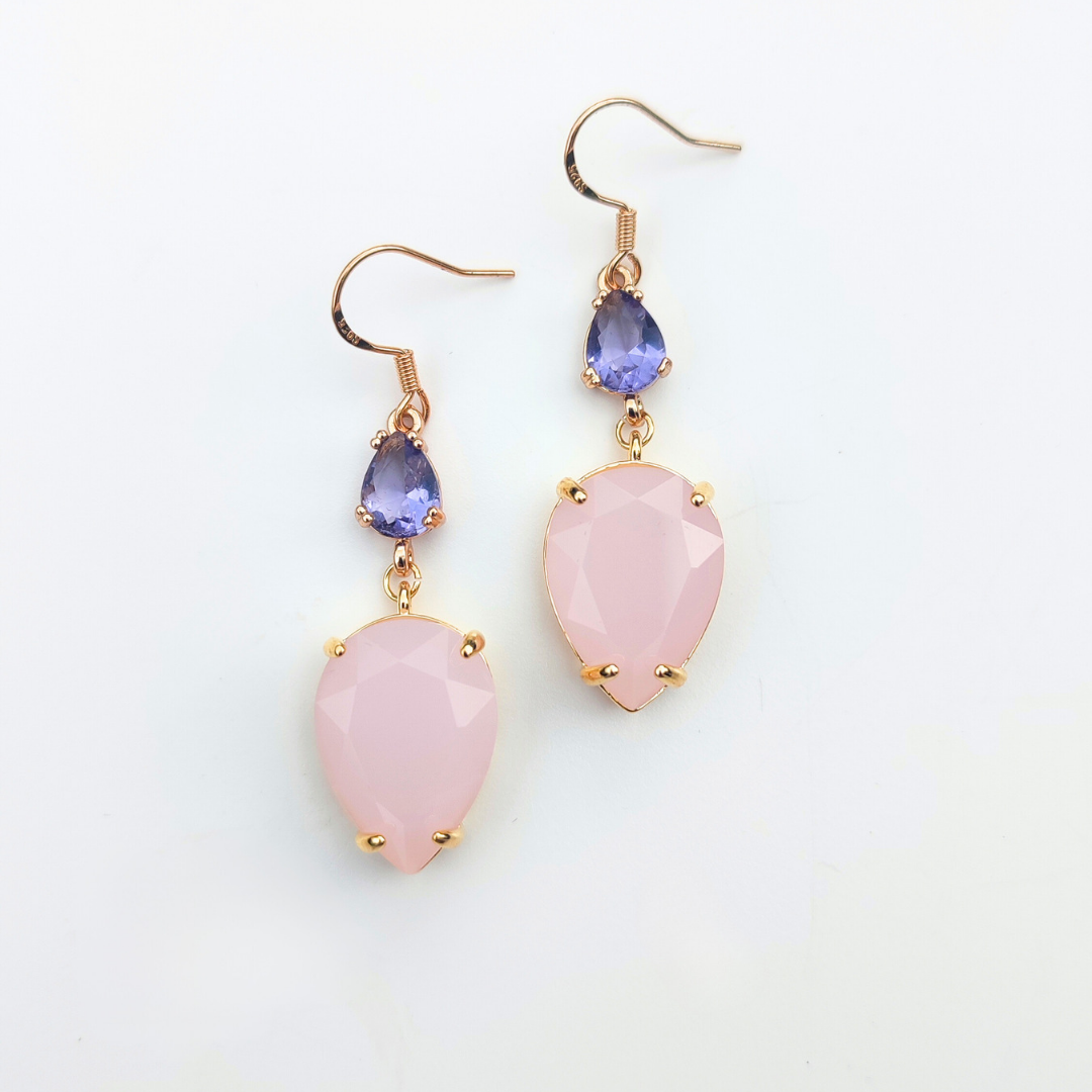 Pink and Purple Statement Earring