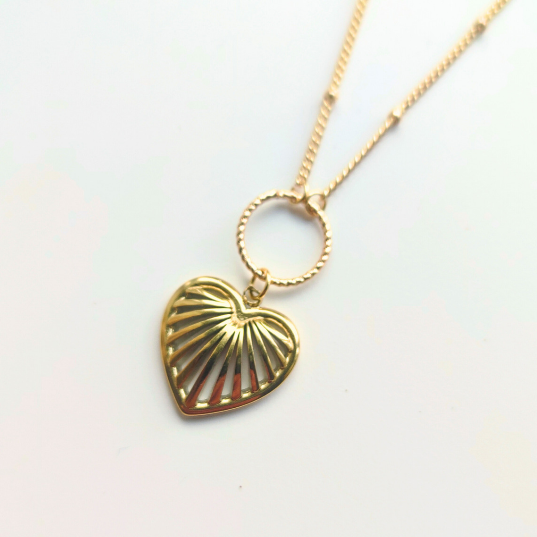 Ridged Heart Pendant