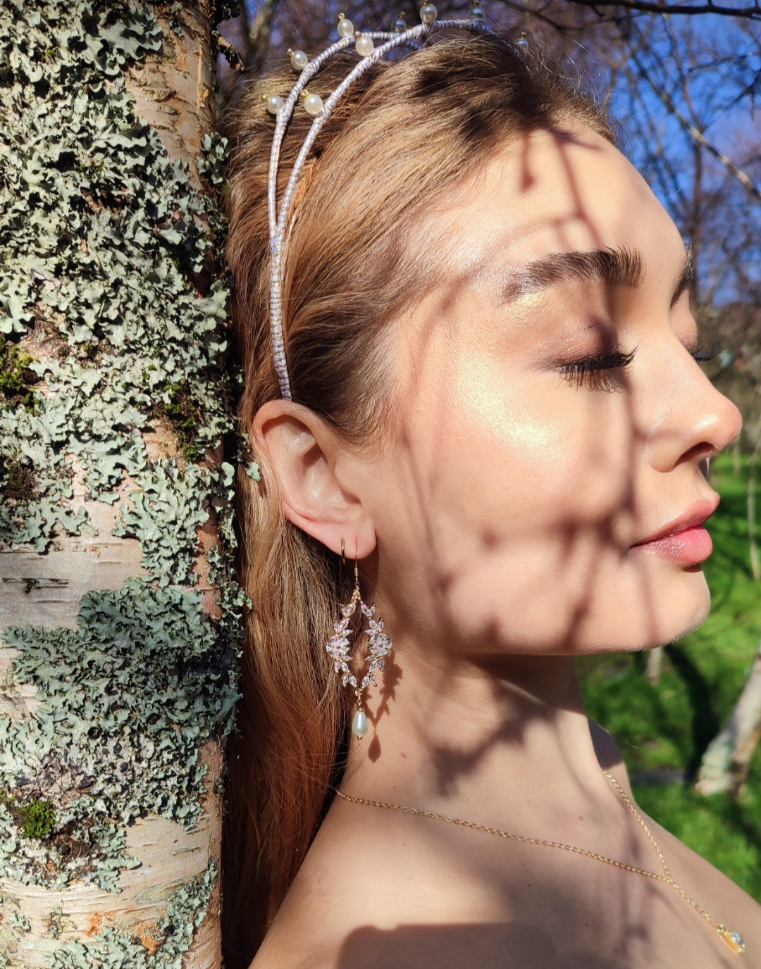 Cubic Zirconia Floral Earrings