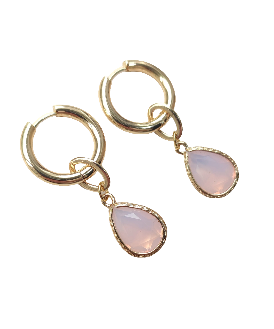 Chunky Style Hoops with Pink