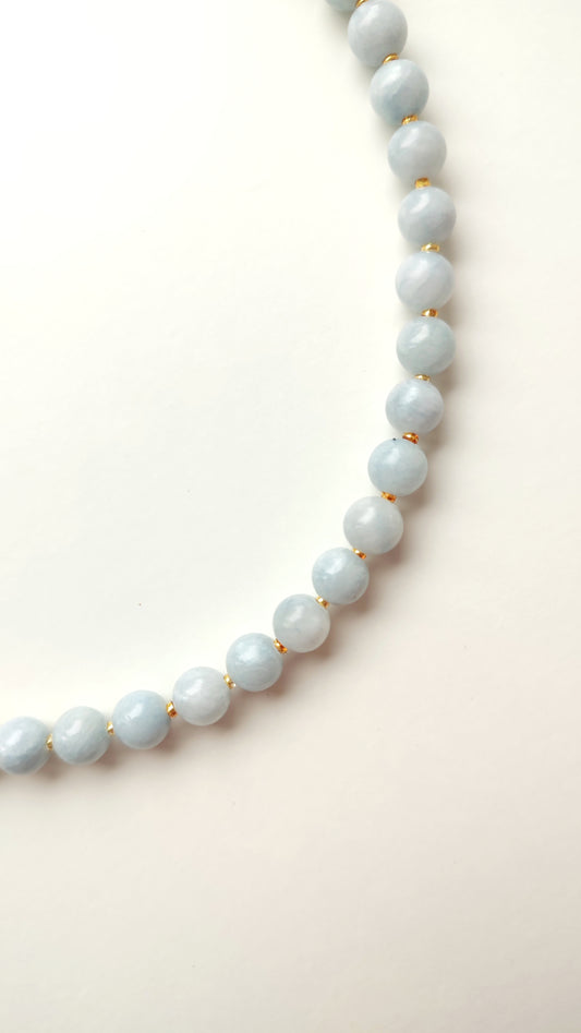 Blue Jade Beaded Necklace