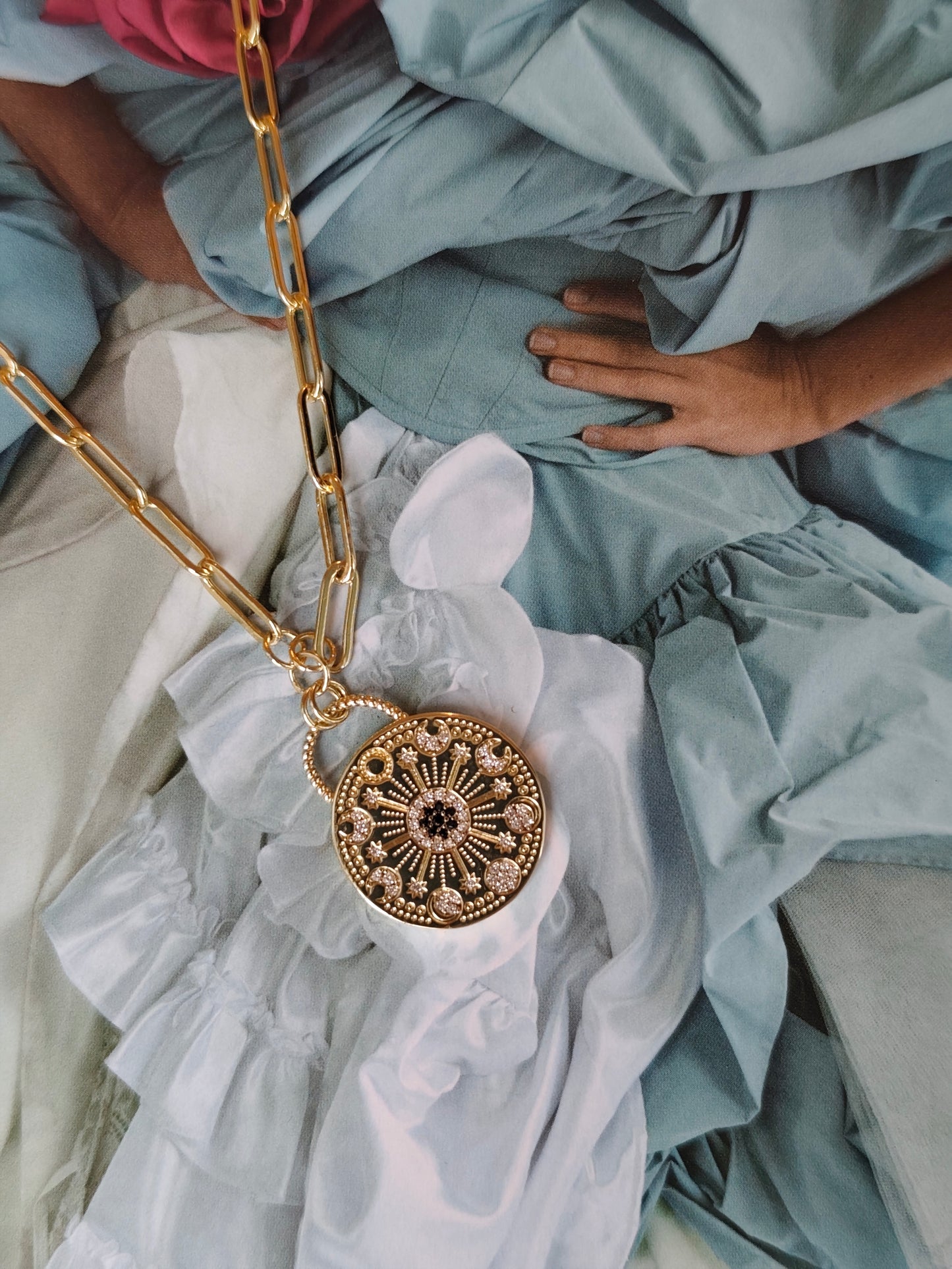 Gold Filled Moon Phase Necklace