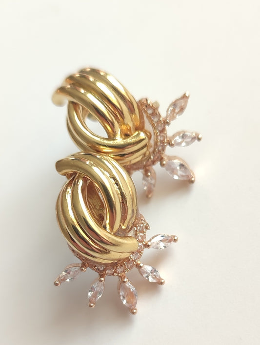 Twisted Fan Design Earrings