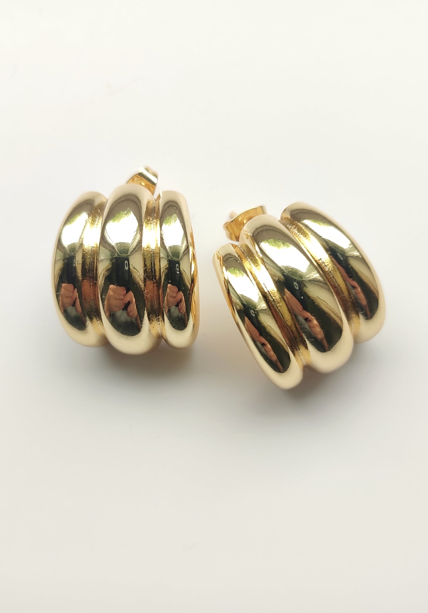 Chunky Triple Ridge Hoops