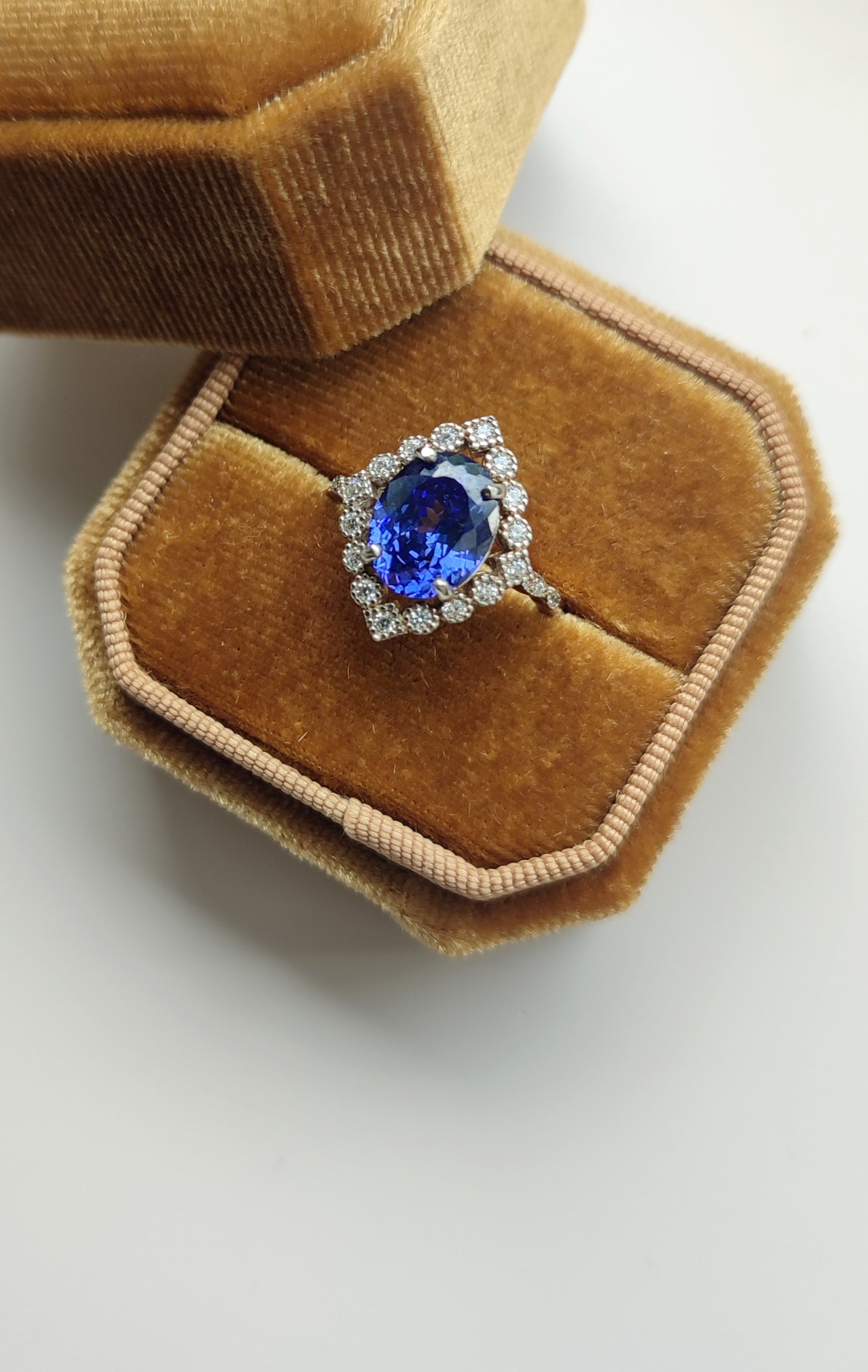 'Lizzy' Blue Art Deco Ring