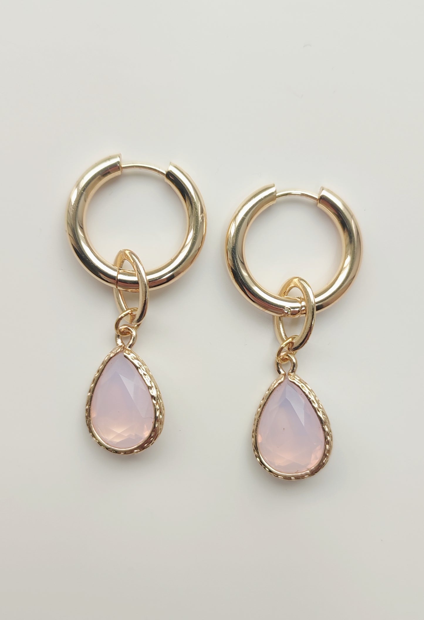 Chunky Style Hoops with Pink
