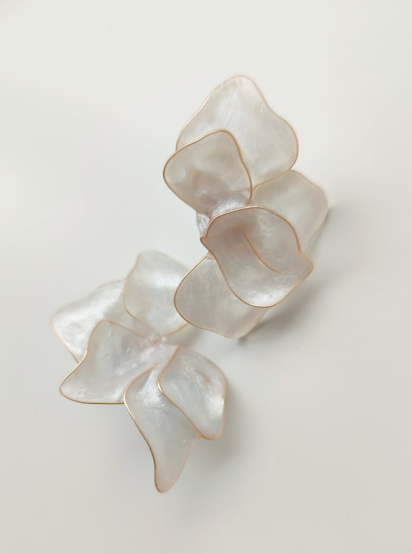 Ivory Resin Floral Earrings