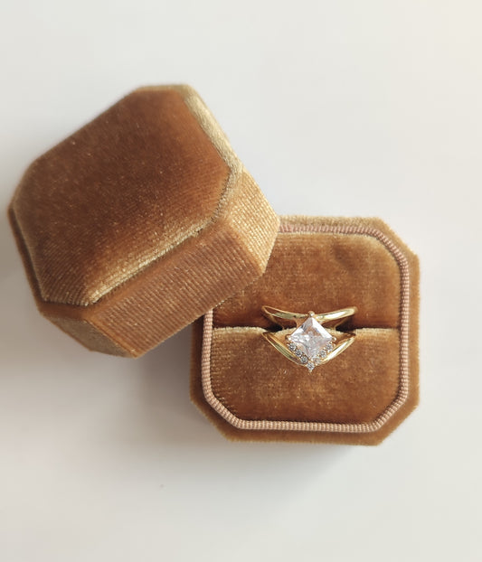 Diamond Shaped Double Layer Ring