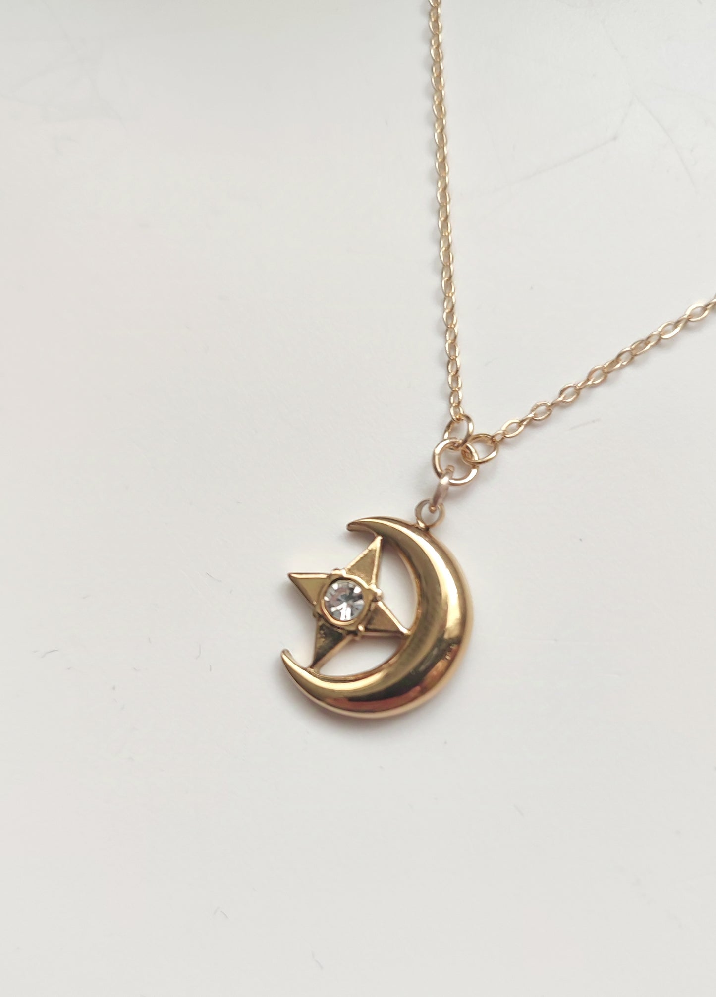 Crescent Moon and Star Necklace