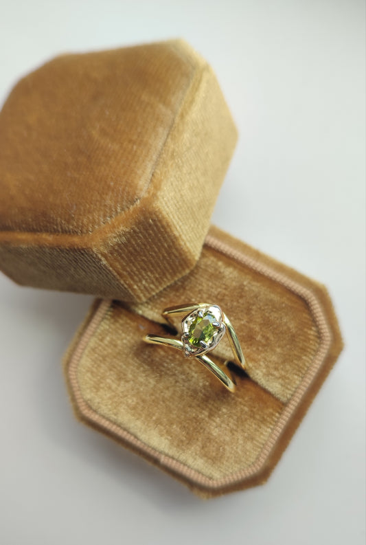Double Band Peridot Ring