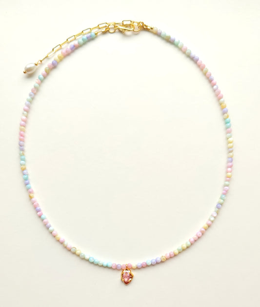 Pastel Coloured Pearl Beaded Necklace
