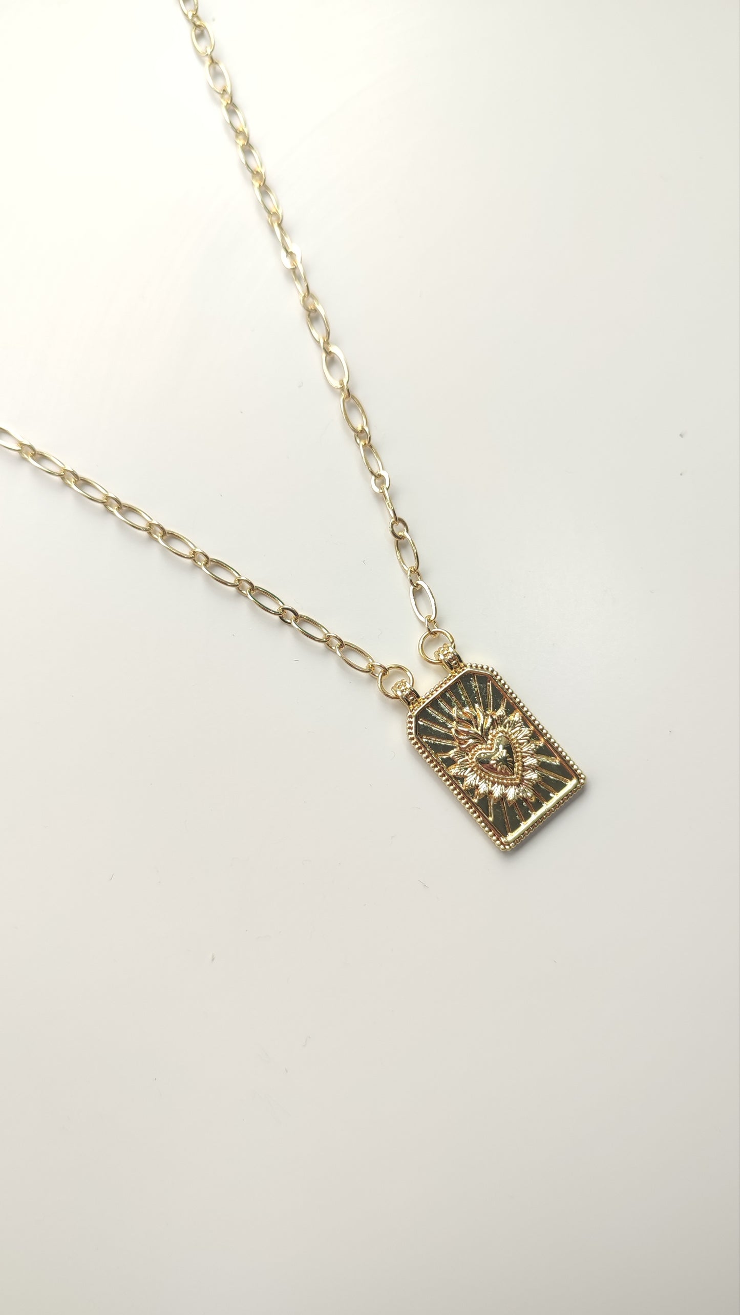 Sacred Heart Tag Design Necklace