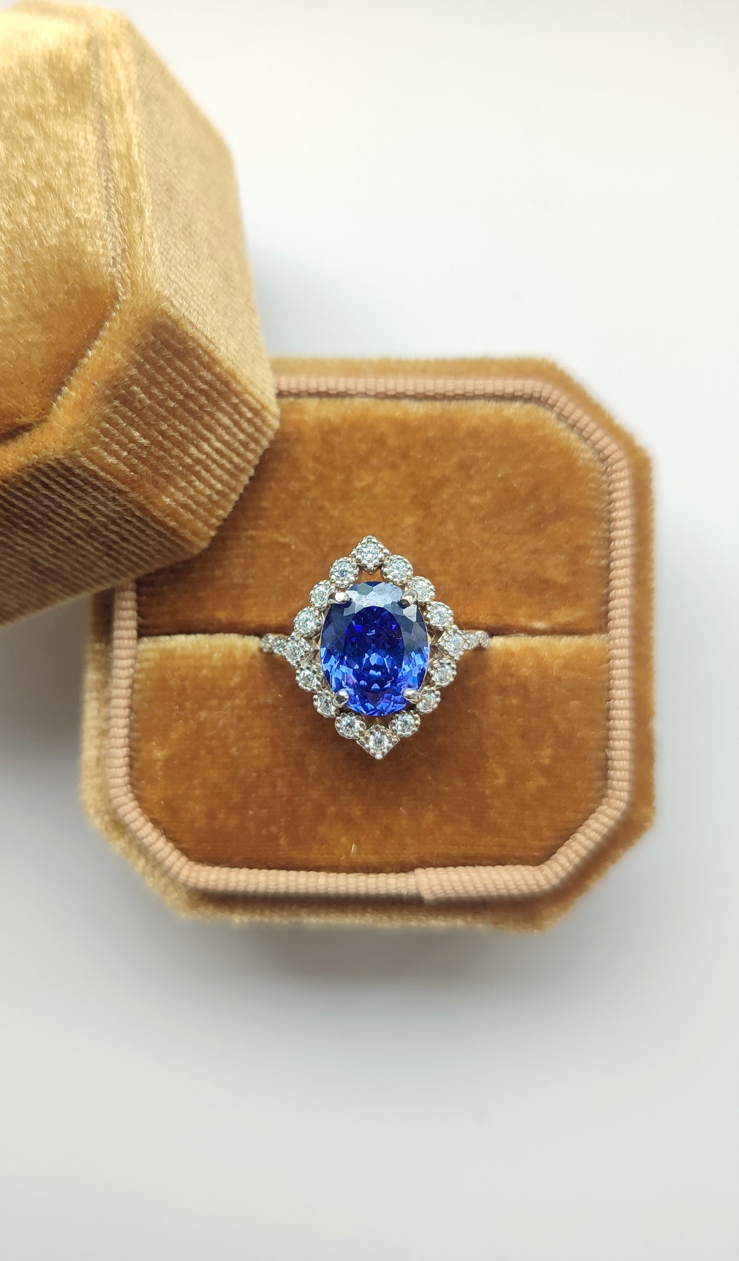 'Lizzy' Blue Art Deco Ring