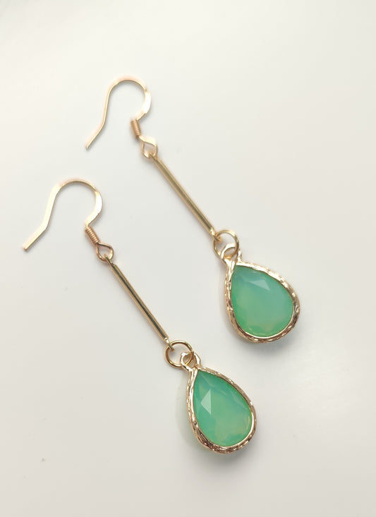 Bright Green Drop Earrings