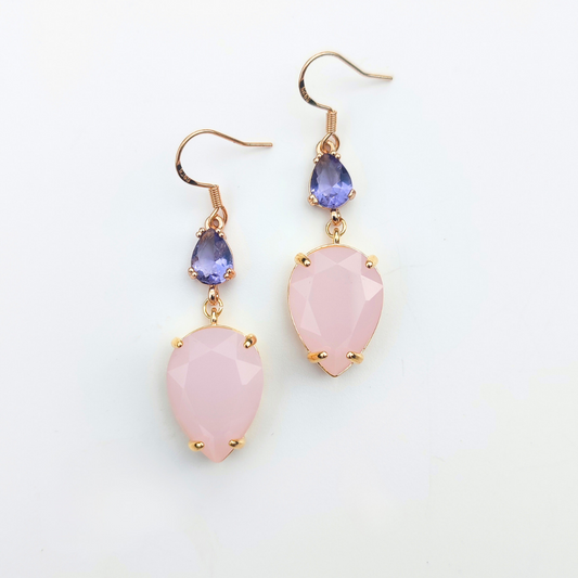 Pink and Purple Statement Earring