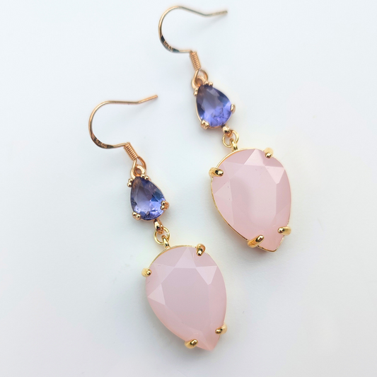 Pink and Purple Statement Earring