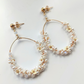 Pearl and Swarovski Floral Hoop Earrings