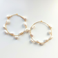 Freshwater Pearl Wrapped Hoop Earrings