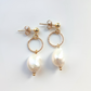 Baroque Pearl Hoop Drop Earrings