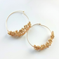 Gold Leaf Design Beaded Hoop