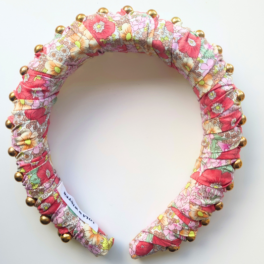 Pink and Orange Liberty Fabric Padded Headband