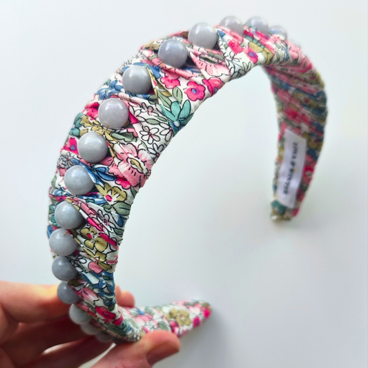 Floral Liberty London Fabric Beaded Headband