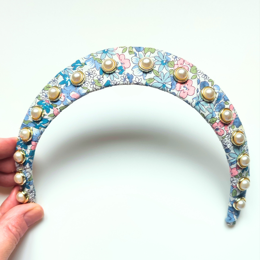 Floral Crown with Pearl Embellishment