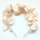 Ivory Raw Silk Flower Headband