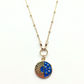 Blue Sun and Stars Pendant Necklace