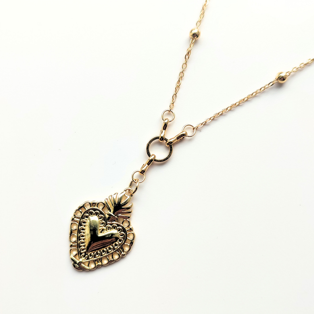 Sacred Heart Ball Link Chain