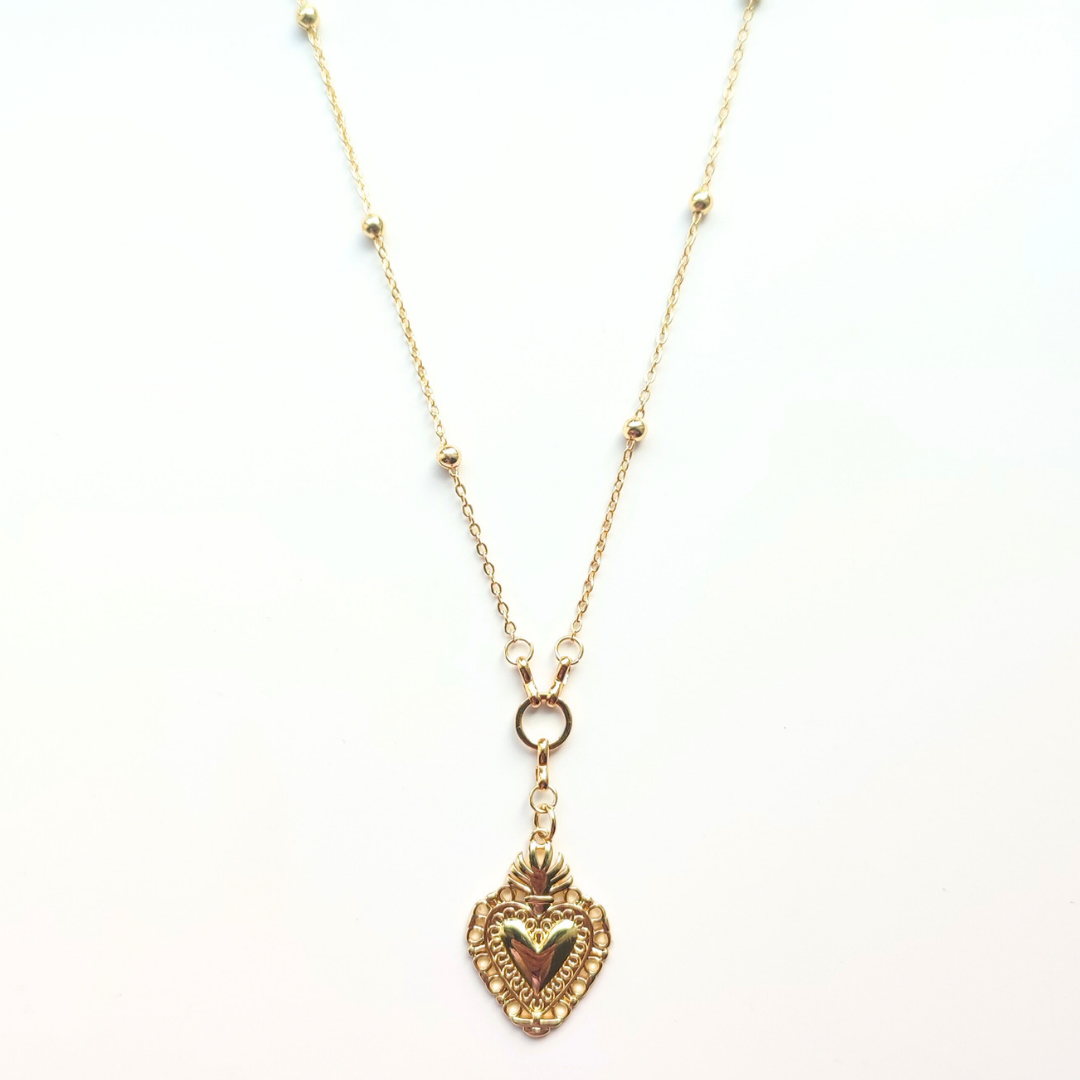 Sacred Heart Ball Link Chain