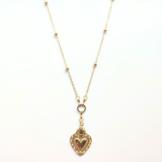 Sacred Heart Ball Link Chain