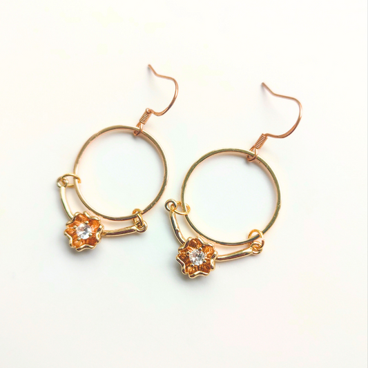 Delicate Floral Hoop Earrings