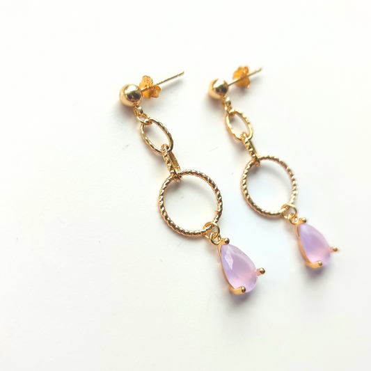 Pink Chain Drop Earrings