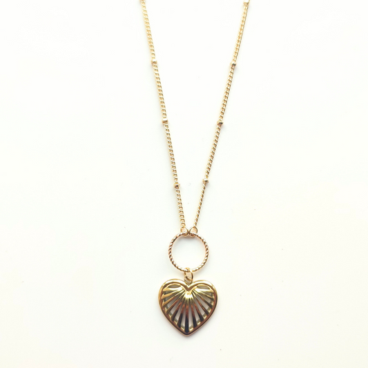 Ridged Heart Pendant