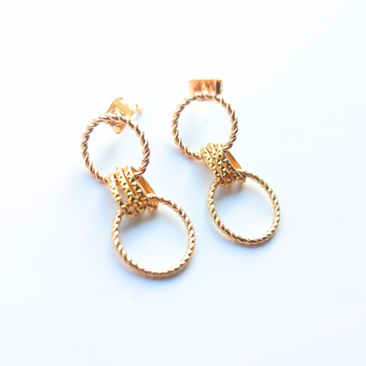 Twisted Hoop Drop Earrings