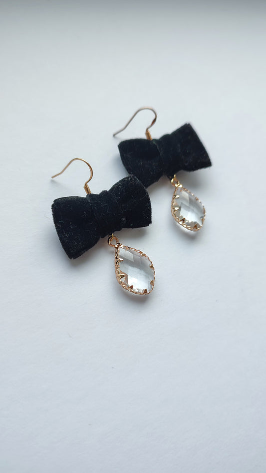 Black Velvet Bow Earrings