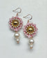 Pink Floral Design Earrings