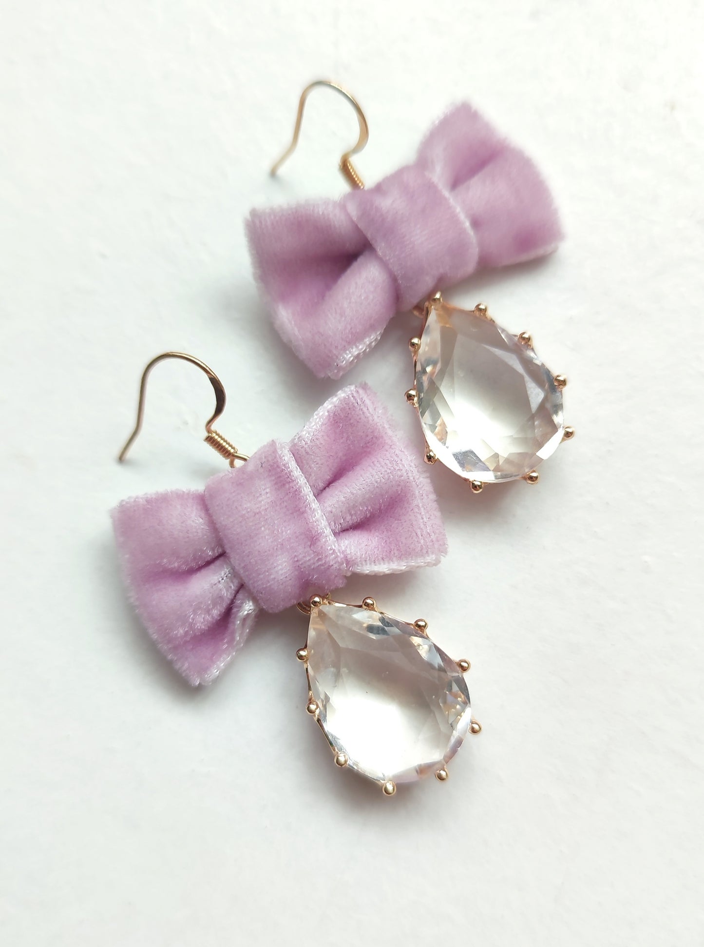 Pink Velvet Bow Earrings