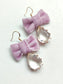 Pink Velvet Bow Earrings