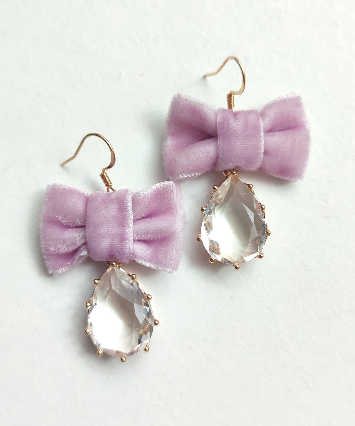 Pink Velvet Bow Earrings