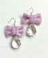 Pink Velvet Bow Earrings