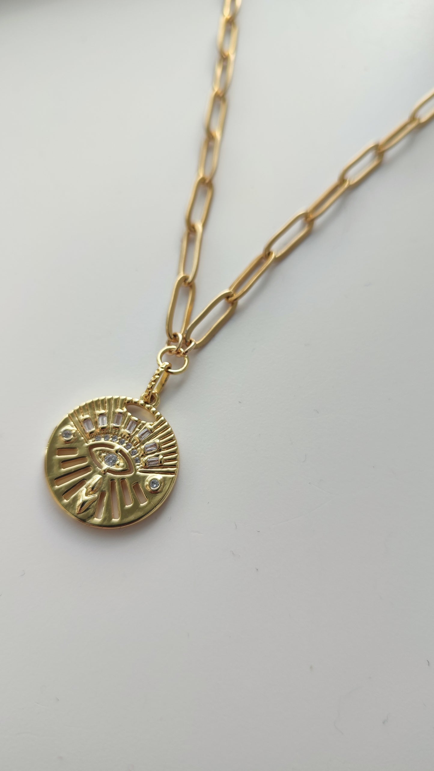 Celestial Evil Eye Disc Pendant