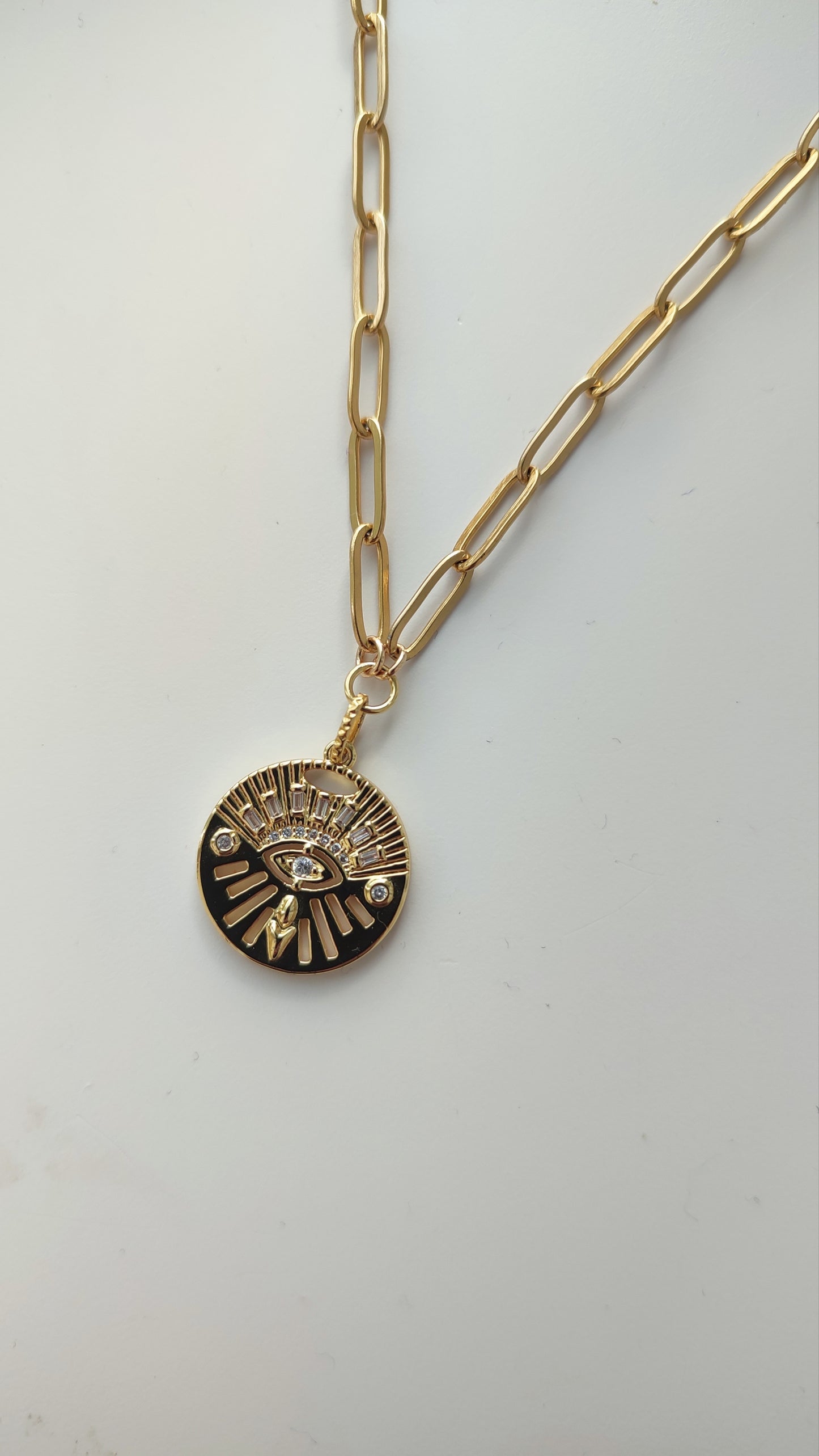 Celestial Evil Eye Disc Pendant