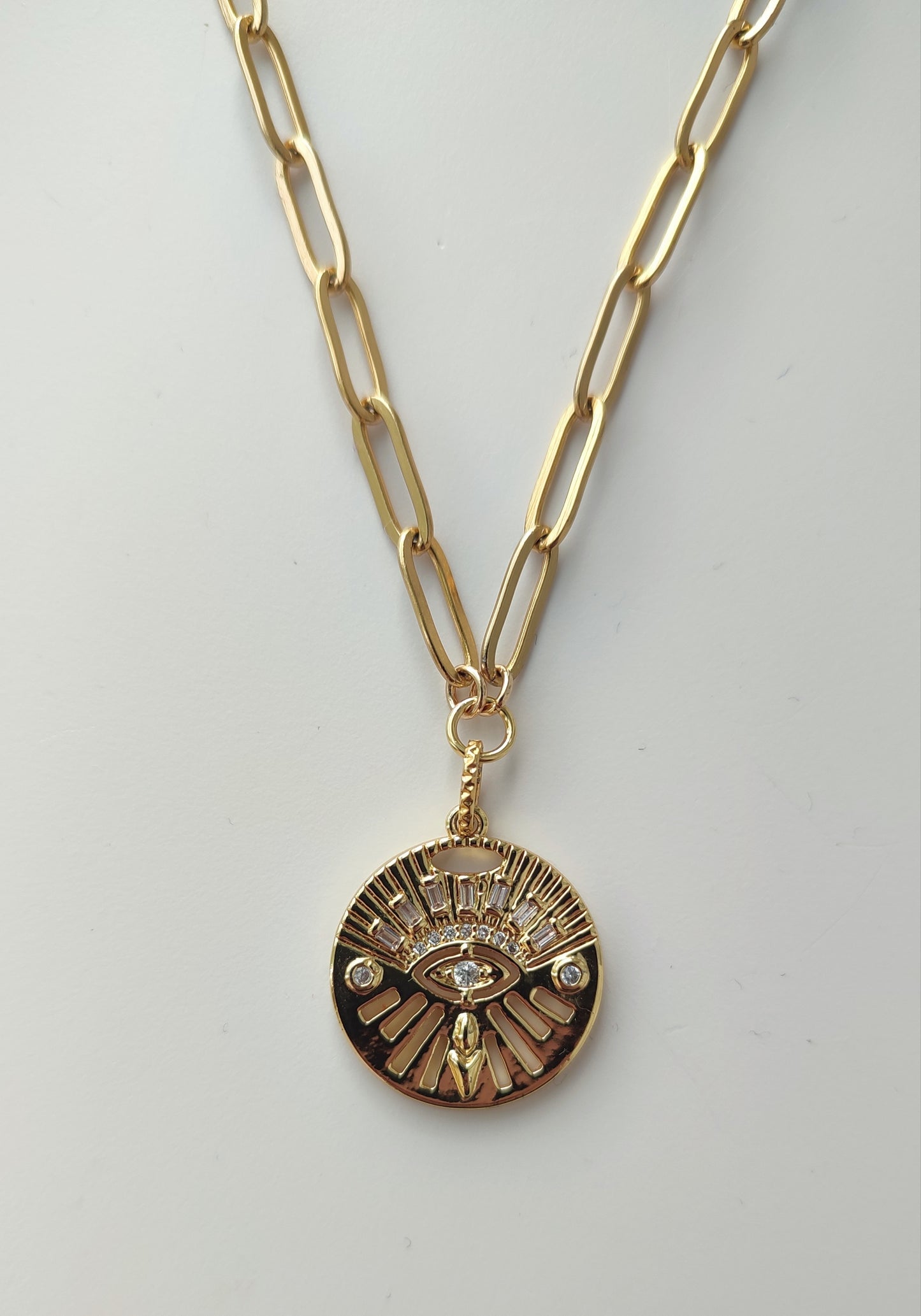 Celestial Evil Eye Disc Pendant