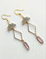 Grey and Pink Drop Earrings