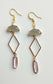 Grey and Pink Drop Earrings