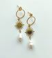 Sunbeam and Pearl Drop Earrings