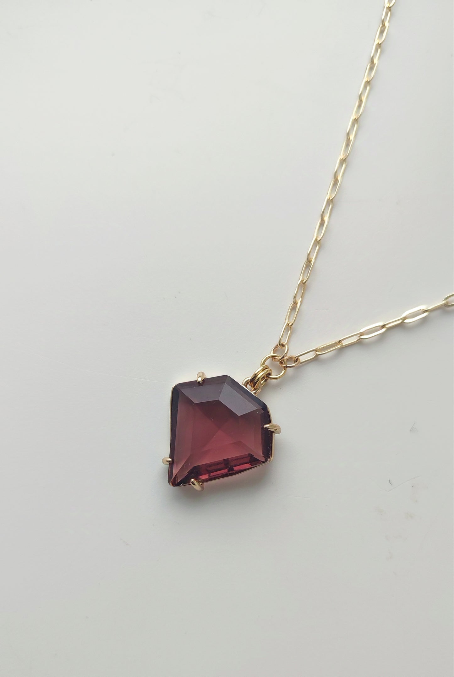 Burgundy Glass Pendant Necklace