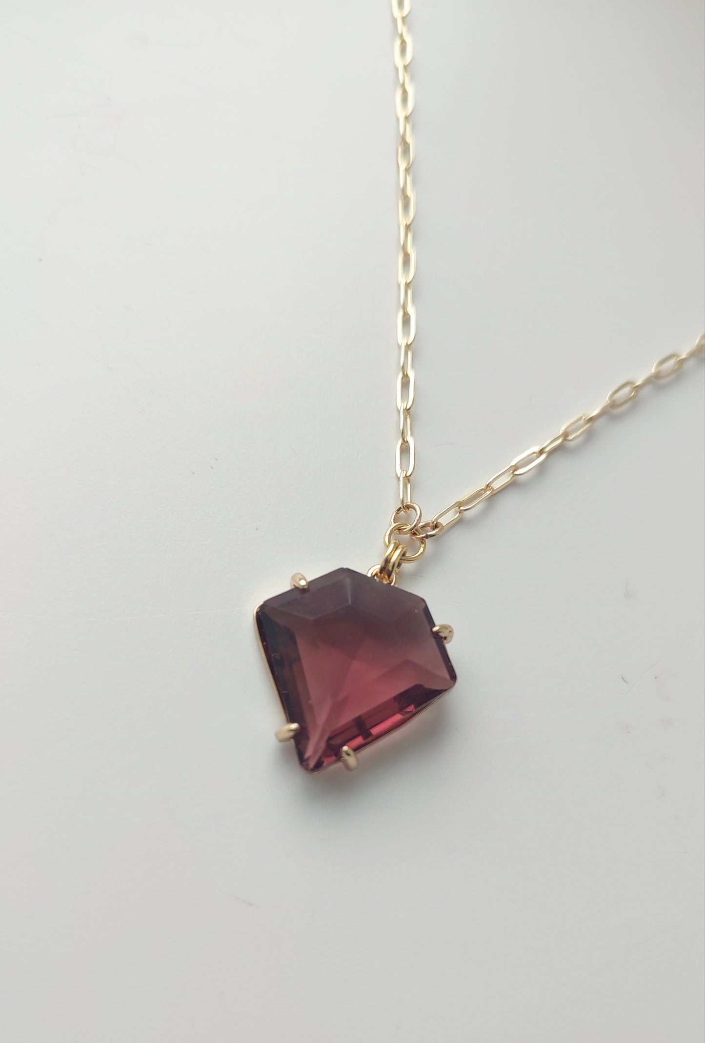 Burgundy Glass Pendant Necklace